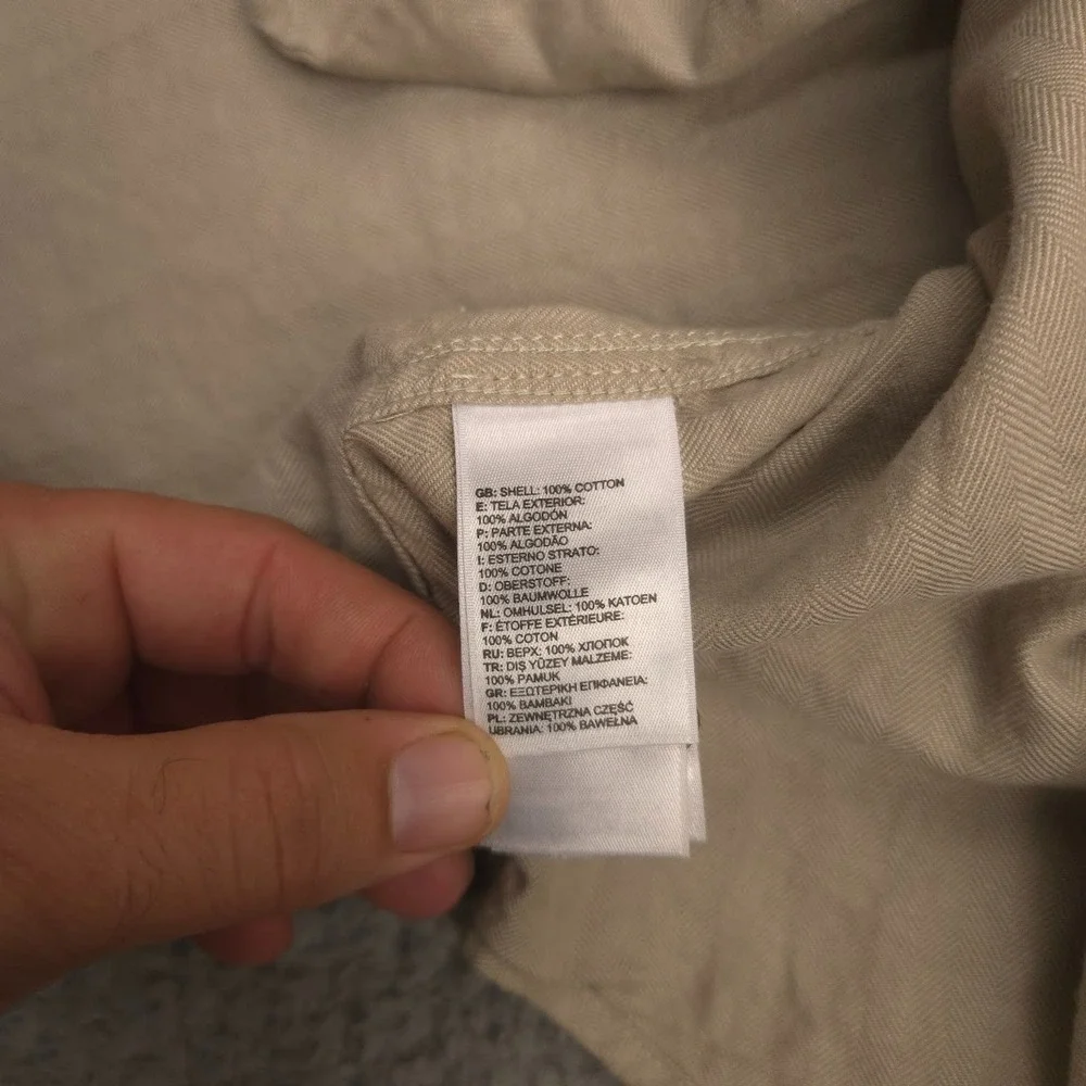 The North Face Button Down Shirt Mens XXL Tan Long Sleeve Cotton Hiking Outdoors
